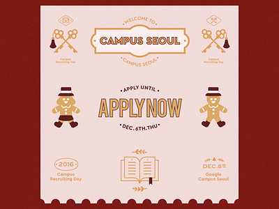 Google Campus Seoul - Apply now campus seoul card christmas flat google googlecampus illustration ticket