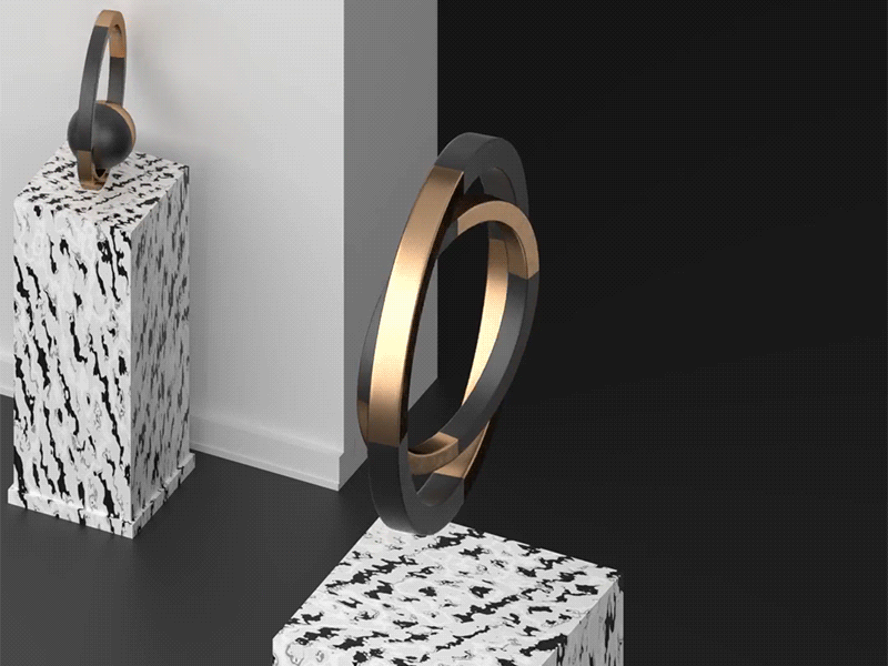 Animated Rings 3d animation blender gif gold mexico motion motion graphics museum rings