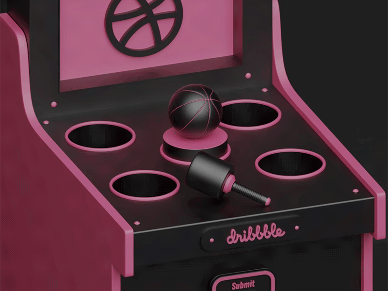 Dribbble Invitation 80s animation arcade blender blender 3d dribbble dribbble invitation dribbble invite gif invite retro 80s