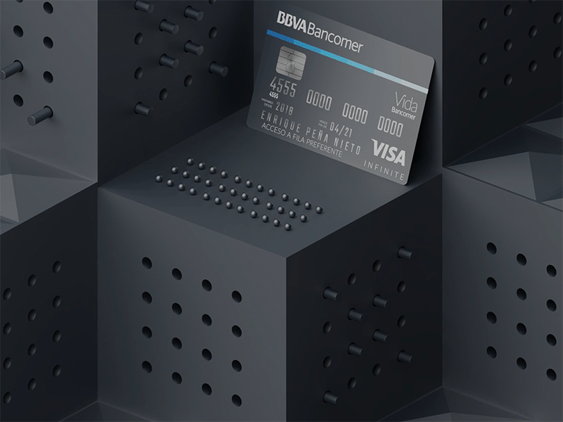 BBVA Bancomer Infinite 3d app 3d black 3d card bancomer bank banking black blender blender 3d infinite mexico