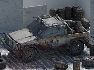 Zombie Apocalypse 3d apocalypse blender blender 3d cgcookie jeep mexico zombie zombie apocalypse