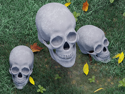 3D Skull blender blender 3d demon devil diablo grass skull skull 3d