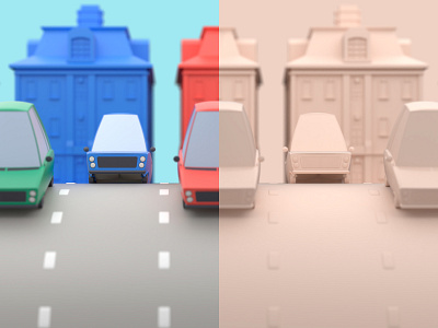 Google Road Clay 3d animation blender blender 3d car clay google illustration isometric lowpoly mexico street