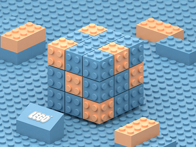 Lego Rubik's Cube 3d animation blender blender 3d design illustration isometric lego lowpoly mexico rubik rubix cube