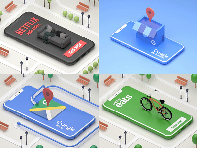 Top shots of 2018 2018 2018 trends 3d animation blender blender 3d dribbble google illustration isometric mexico netflix uber