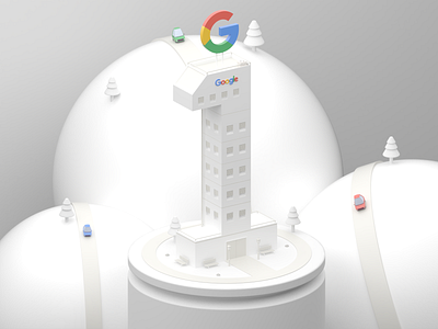Google 3d blender blender 3d design google illustration isometric light lowpoly mexico seo white