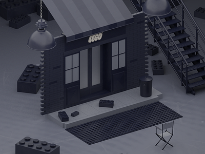 Lego movie set 3d blender blender 3d dark design illustration isometric lego lowpoly mexico sci fi