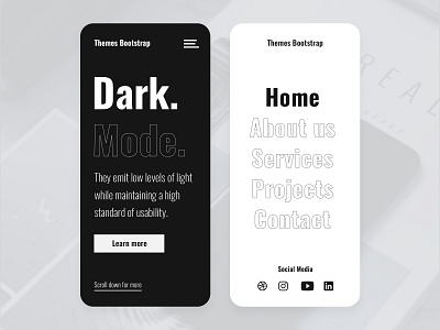 Dark Mode bootstrap4 free template free theme freebie mexico template theme ui ui design ux ux design