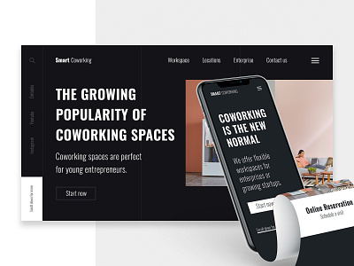 Coworking clean coworking dark dark mode elegant mexico simple theme ui ui design ux ux design