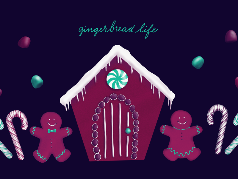 Gingerbread Life procreate candy gingerbread color illustration
