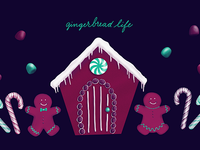 Gingerbread Life candy color gingerbread illustration procreate