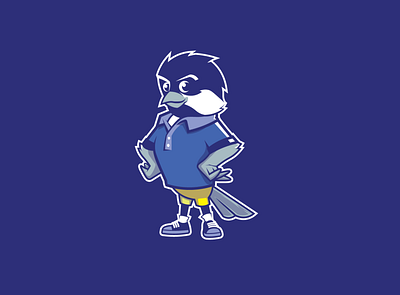 Chickadee Chick bird blue branding chickadee chick flying fun funny illustration logo mascot sport sporty