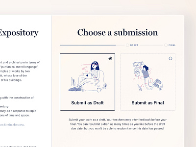 Make your choice — Assessment submission assessment cadmus illustration learning product design sketch ui