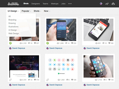 Dribbble Category Feature