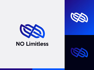 NO Limitless Logo Design branding combination concept design freedom future graphic design infinity isolated letter limit limitless logo loop monogram no no limit symbol tech vector