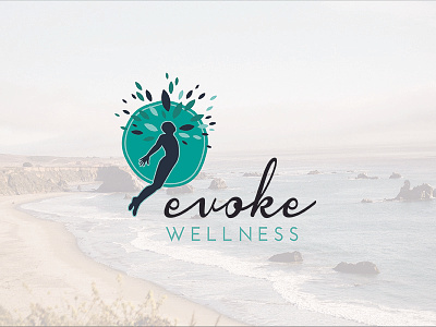 Evoke Wellness Logo branding healing health health practitioner logo natural health reflexology reiki serenity spiritual wellness zen