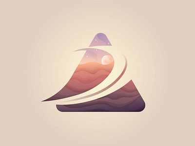 Night beq desert forsale icon illustration landscape logo night sale