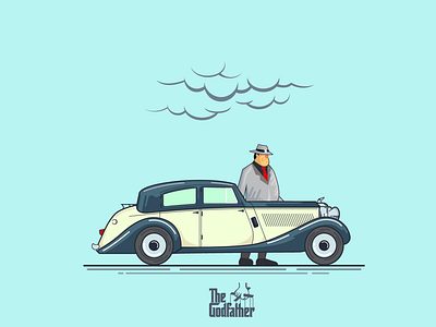 Luca Brasi beq flat illustration retro car