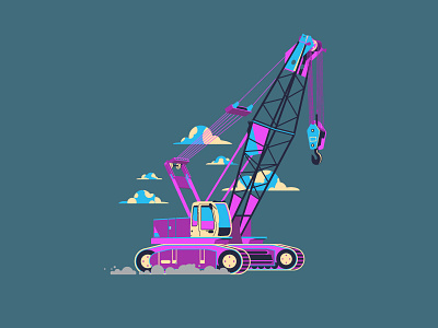 Pinky Crane 2dillustration beq crane icon illustration ui ux vectorillustration