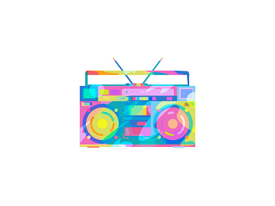 Radio 2 band 80s 90s beq broadcast forsale icon illustration mascot music radio tape