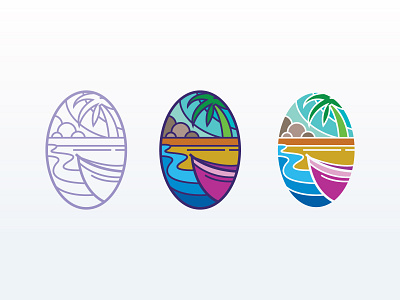 Aloha beach flat flat design forsale icon illustration