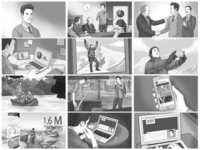 Storyboard branding commercial digital illustration storyboard tvc