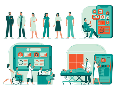 Healthcare Illustration aplication app design digital graphic design illustration medical vector