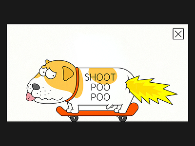 SHOOT POO POO card cute dog