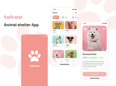 Animal Shelter Mobile Application android app appdesign branding design figma graphic design illustration interaction logo ui userinterface ux
