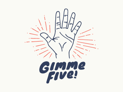 Gimme 5! 5 five gimme gimme 5 hand palm rays walnut