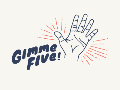 Final logo five gimme hand high five up top walnut