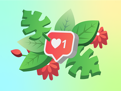 Love and likes design dribbbleweeklywarmup gradient graphic illustration like love valentines valentines day vector