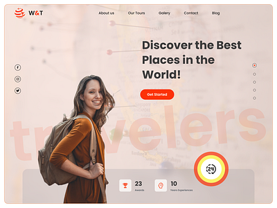 Traveling around the world best places branding graphic design landing page logo traveling ui ux world