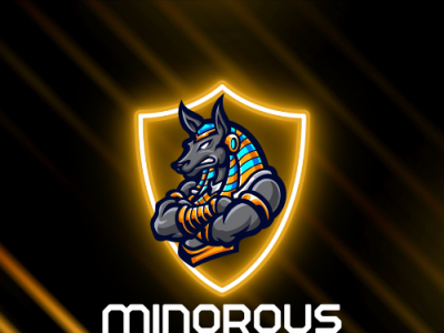Minorous sports logo black elegent esports gaming logo minorous neon