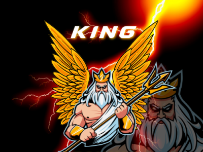 King of Gaming colorful gaming graphics illustration logo power