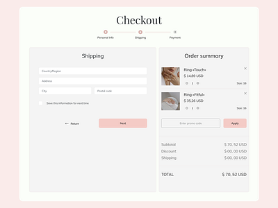 Ecommerce checkout page
