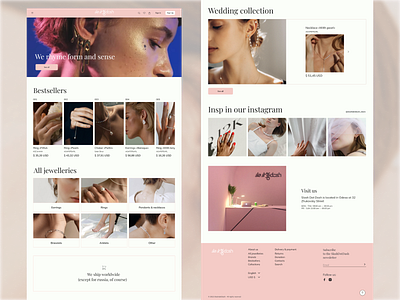 Jewelry store redesign branding buttons cart design fashion fields footer header home page inspiration jewelry landing main page marketplace store style ui ux