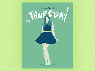 Impatient Thursday flat flat illustration retro vector