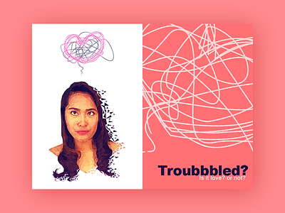 Troubbbled? illustration low poly polygonal vector