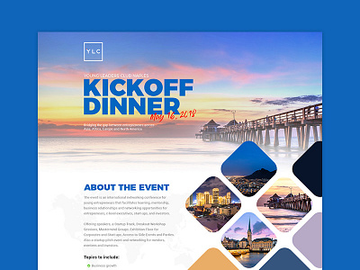 YLC Kickoff Dinner graphic design web design web mockup