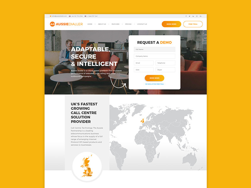 Aussie Dialler interface design web mockup web design
