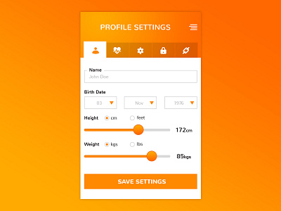 DailyUI #007 - Settings