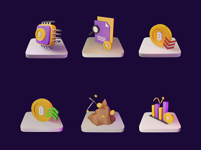 3d Bitcoin Icon Pack