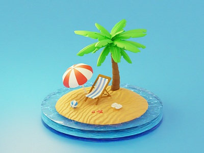 Summer Illustration Vibes 3d 3dicon 3dillustration animation design graphic design illustration summer ui