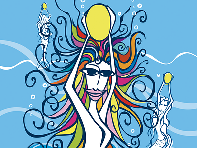 Mermaids graphic design illustration