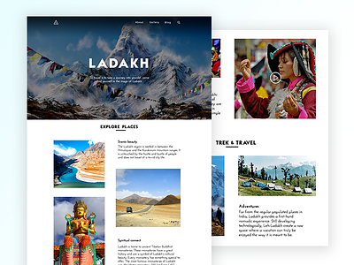Ladakh Landing Page concept grids ladakh leh travel user-interface