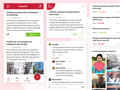 Imapctful - by the community, for the community app apps application app concept cards community ui ux design