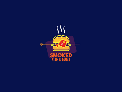 SMOKED FISH&BUNS LOGO branding bread design fish fish logo foodie logo logodesign logodesigner logotype vector art