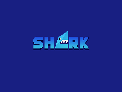 SHARK branding design illustration logo sea shark typography vector