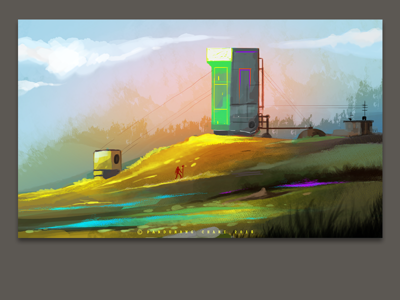 Powerhouse concept-art game-art postcard environment design electricity machine building house power